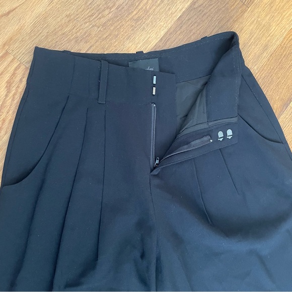 Magaschoni Black Wide Leg Pleated Palazzo Trousers - 4 Tall - Picture 2 of 5